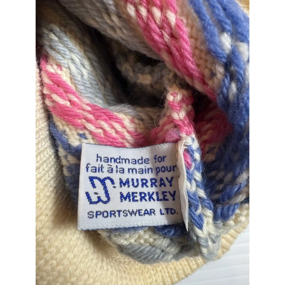 Murray‎ Merkley Handmade Wool Hat Fair Isle Fur Trim Winter Trapper